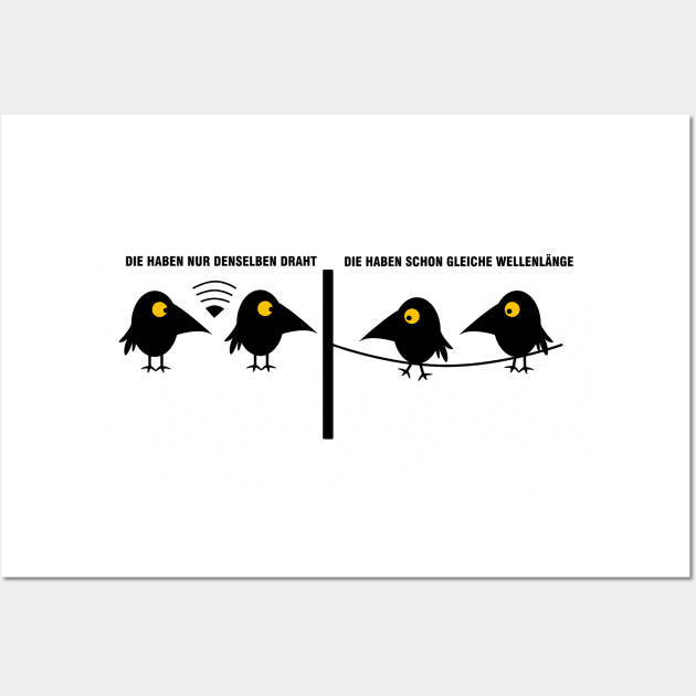 Funny ravens with WiFi Wall Art by spontania